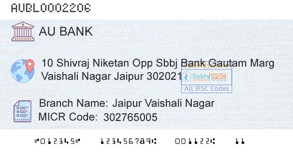 Au Small Finance Bank Limited Jaipur Vaishali NagarBranch 