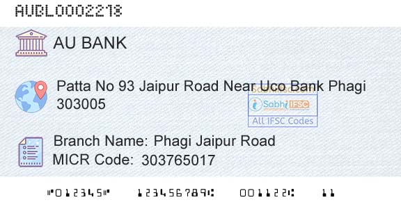 Au Small Finance Bank Limited Phagi Jaipur RoadBranch 