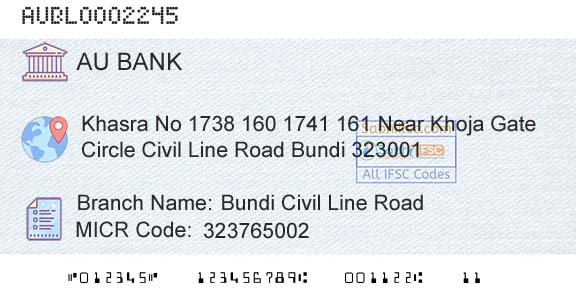 Au Small Finance Bank Limited Bundi Civil Line RoadBranch 