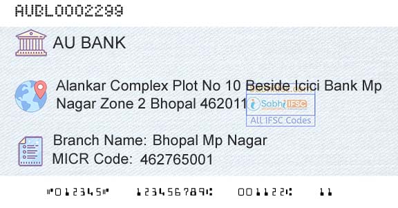 Au Small Finance Bank Limited Bhopal Mp NagarBranch 