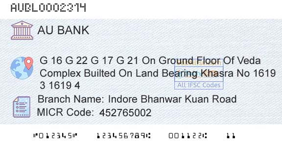 Au Small Finance Bank Limited Indore Bhanwar Kuan RoadBranch 