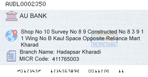 Au Small Finance Bank Limited Hadapsar KharadiBranch 