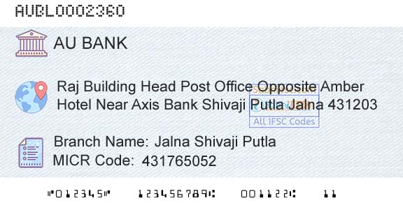 Au Small Finance Bank Limited Jalna Shivaji PutlaBranch 