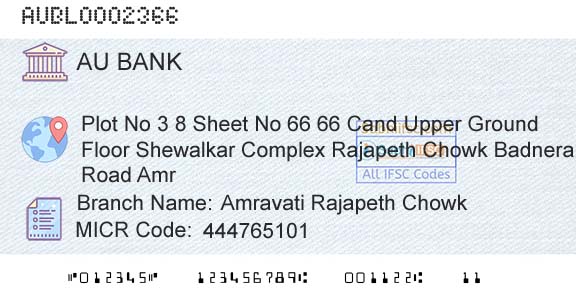 Au Small Finance Bank Limited Amravati Rajapeth ChowkBranch 