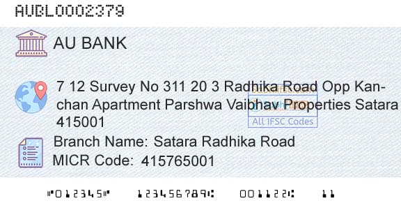 Au Small Finance Bank Limited Satara Radhika RoadBranch 
