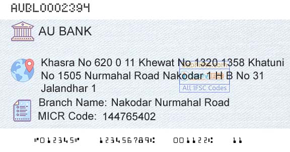 Au Small Finance Bank Limited Nakodar Nurmahal RoadBranch 