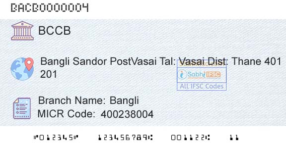 Bassein Catholic Cooperative Bank Limited BangliBranch 