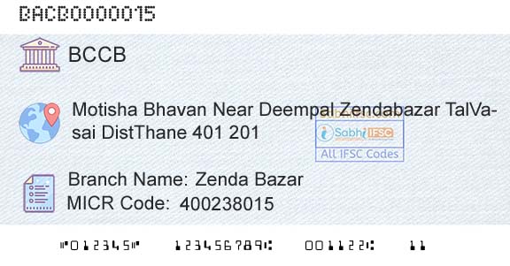 Bassein Catholic Cooperative Bank Limited Zenda BazarBranch 