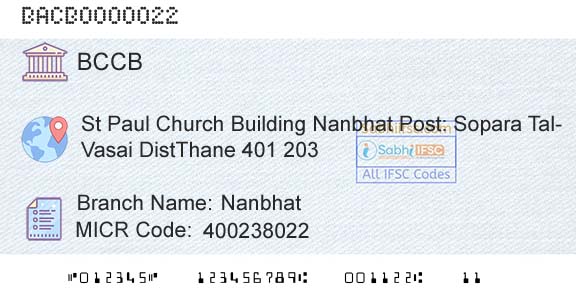 Bassein Catholic Cooperative Bank Limited NanbhatBranch 