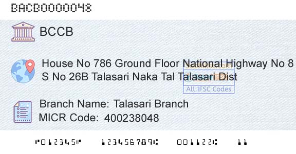 Bassein Catholic Cooperative Bank Limited Talasari BranchBranch 