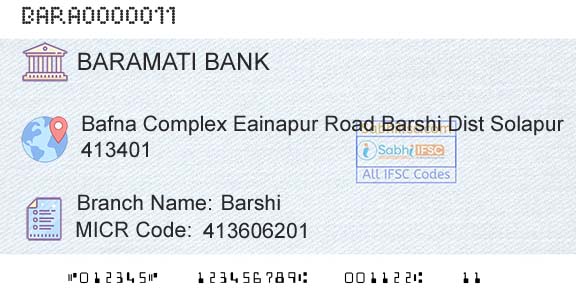 The Baramati Sahakari Bank Ltd BarshiBranch 