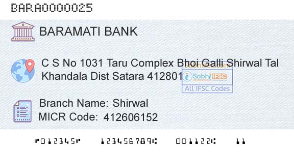 The Baramati Sahakari Bank Ltd ShirwalBranch 