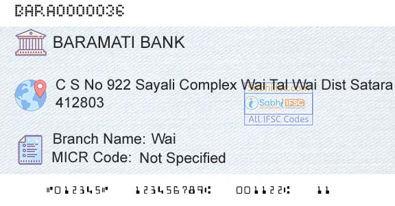 The Baramati Sahakari Bank Ltd WaiBranch 