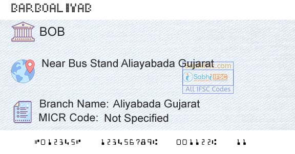 Bank Of Baroda Aliyabada GujaratBranch 