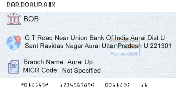 Bank Of Baroda Aurai UpBranch 