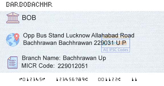 Bank Of Baroda Bachhrawan UpBranch 
