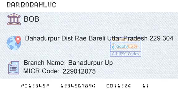 Bank Of Baroda Bahadurpur UpBranch 