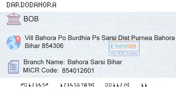 Bank Of Baroda Bahora Sarsi BiharBranch 