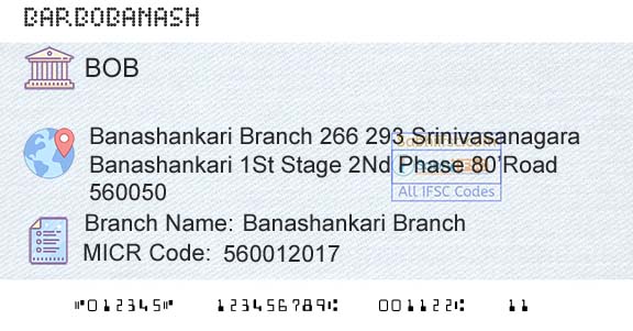 Bank Of Baroda Banashankari BranchBranch 