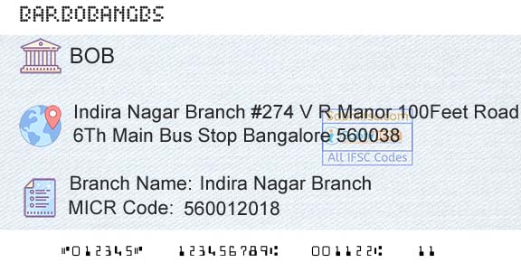 Bank Of Baroda Indira Nagar BranchBranch 