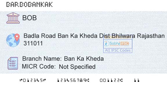 Bank Of Baroda Ban Ka KhedaBranch 