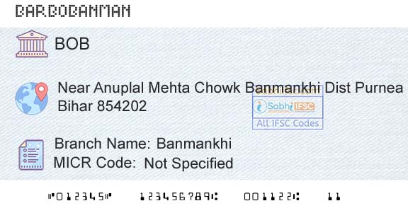 Bank Of Baroda BanmankhiBranch 