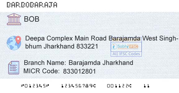 Bank Of Baroda Barajamda JharkhandBranch 