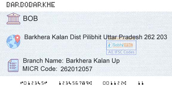 Bank Of Baroda Barkhera Kalan UpBranch 