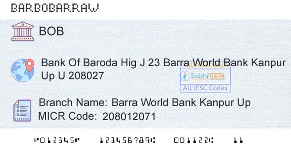 Bank Of Baroda Barra World Bank Kanpur UpBranch 