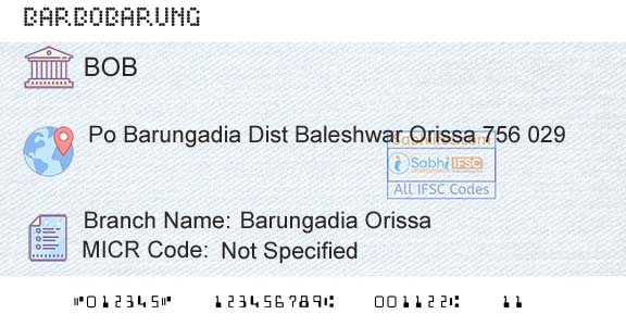 Bank Of Baroda Barungadia OrissaBranch 