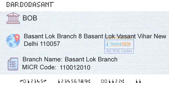Bank Of Baroda Basant Lok BranchBranch 
