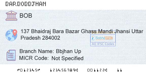 Bank Of Baroda Bbjhan UpBranch 