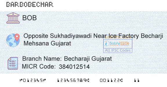 Bank Of Baroda Becharaji GujaratBranch 