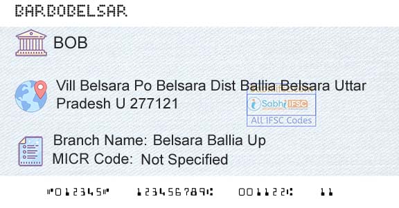 Bank Of Baroda Belsara Ballia UpBranch 