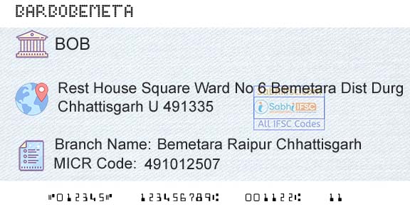 Bank Of Baroda Bemetara Raipur ChhattisgarhBranch 