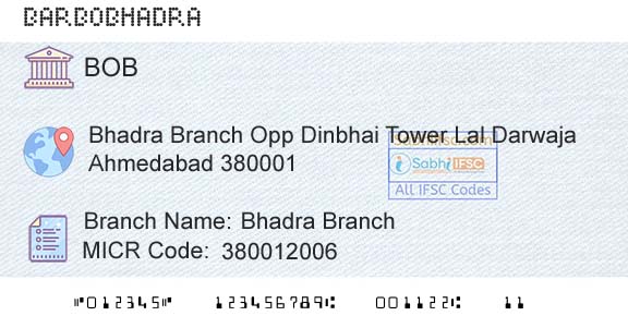 Bank Of Baroda Bhadra BranchBranch 