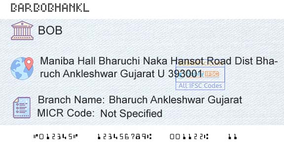 Bank Of Baroda Bharuch Ankleshwar GujaratBranch 