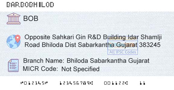 Bank Of Baroda Bhiloda Sabarkantha GujaratBranch 