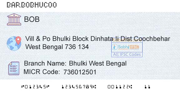 Bank Of Baroda Bhulki West BengalBranch 