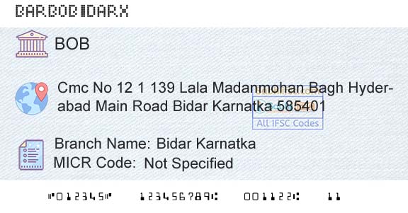 Bank Of Baroda Bidar KarnatkaBranch 