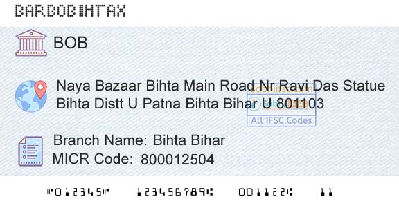 Bank Of Baroda Bihta BiharBranch 
