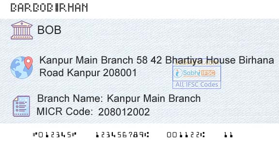 Bank Of Baroda Kanpur Main BranchBranch 