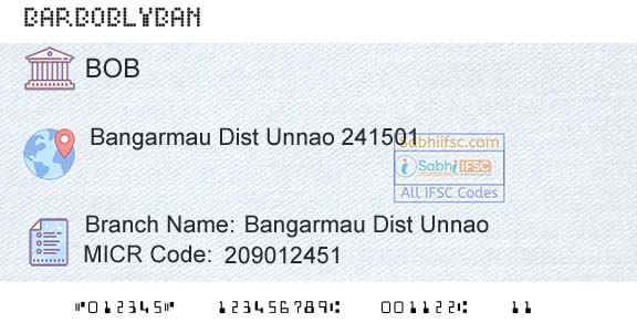 Bank Of Baroda Bangarmau Dist UnnaoBranch 