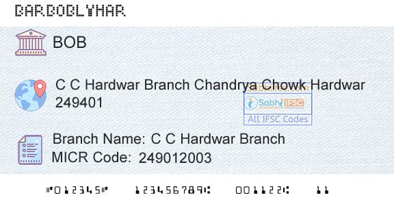 Bank Of Baroda C C Hardwar BranchBranch 
