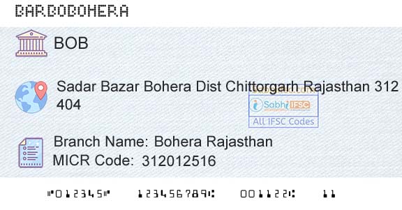 Bank Of Baroda Bohera RajasthanBranch 