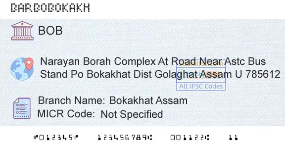 Bank Of Baroda Bokakhat AssamBranch 