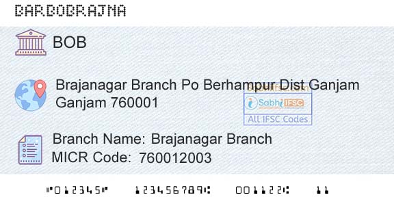 Bank Of Baroda Brajanagar BranchBranch 