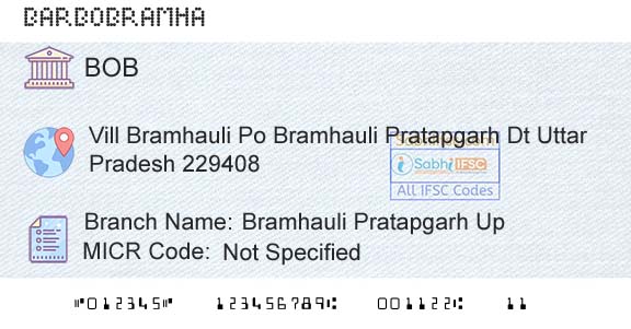 Bank Of Baroda Bramhauli Pratapgarh UpBranch 