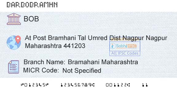 Bank Of Baroda Bramahani MaharashtraBranch 