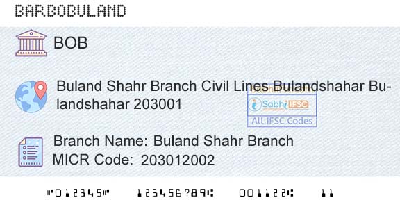 Bank Of Baroda Buland Shahr BranchBranch 
